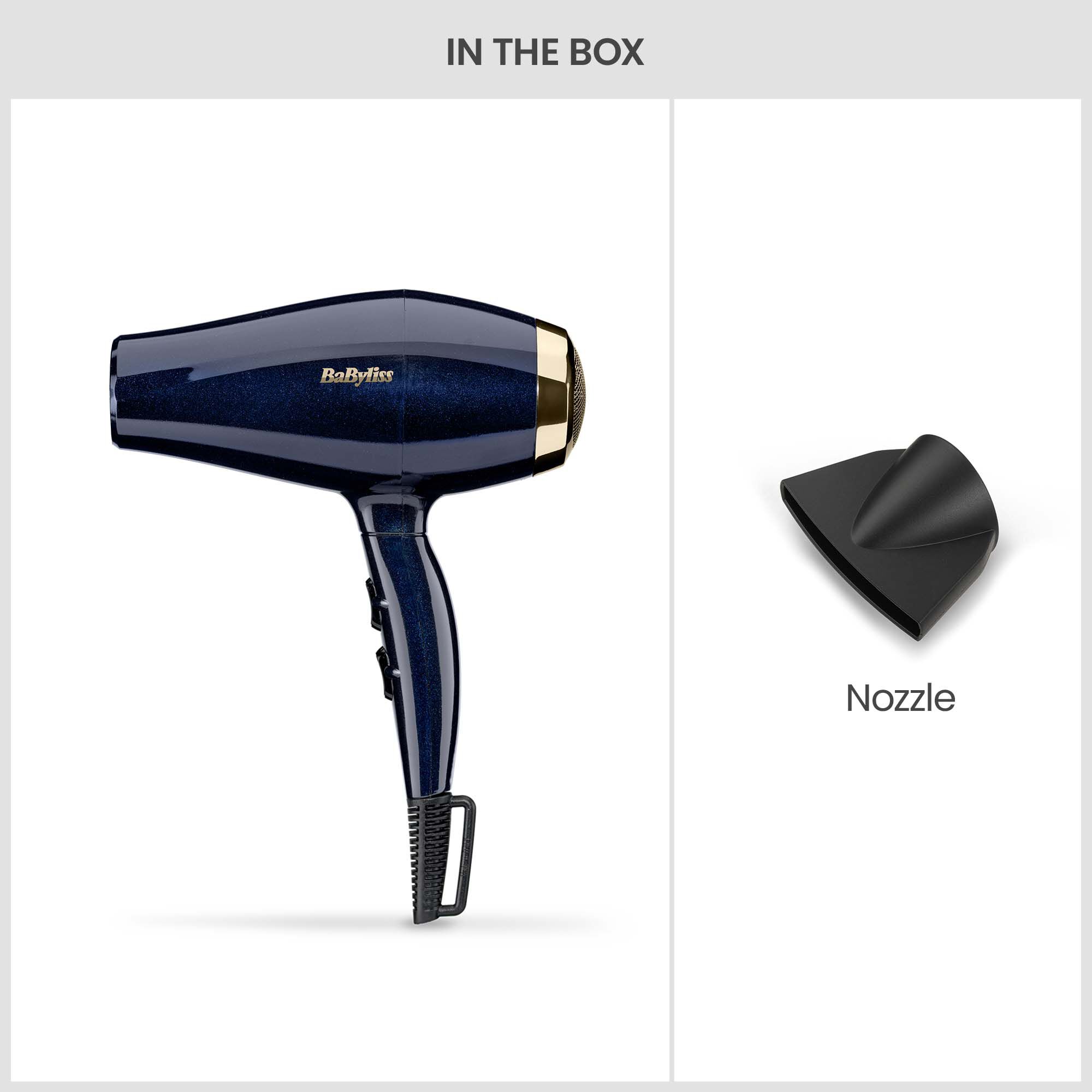 In the box: Dryer, Concentrator Nozzle